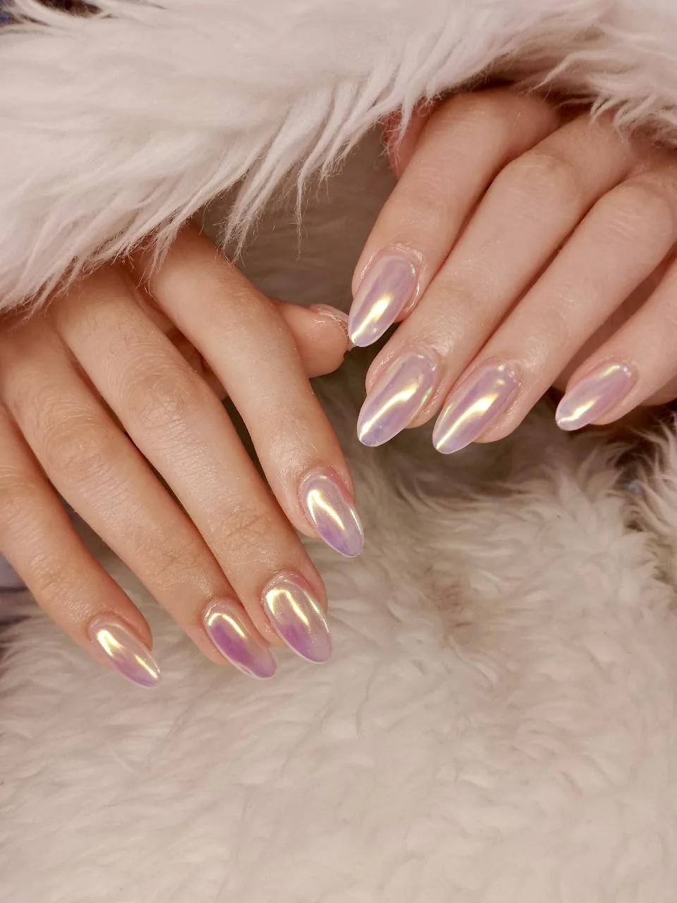 iridescent lilac chrome nails, AyuriNails Beauty Lounge Poblacion Makati